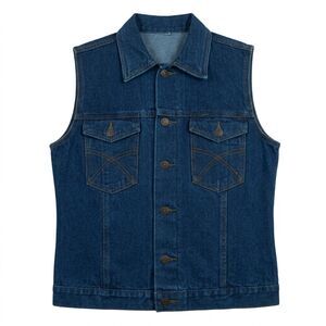 Bang Bang Jeans Vintage Women's Denim Vest Dark Wash Button Front Size 7